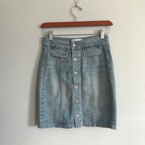 Paige Button Down Denim Skirt